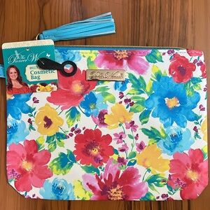 The Pioneer Woman Heritage White Floral Cosmetic Bag NWT